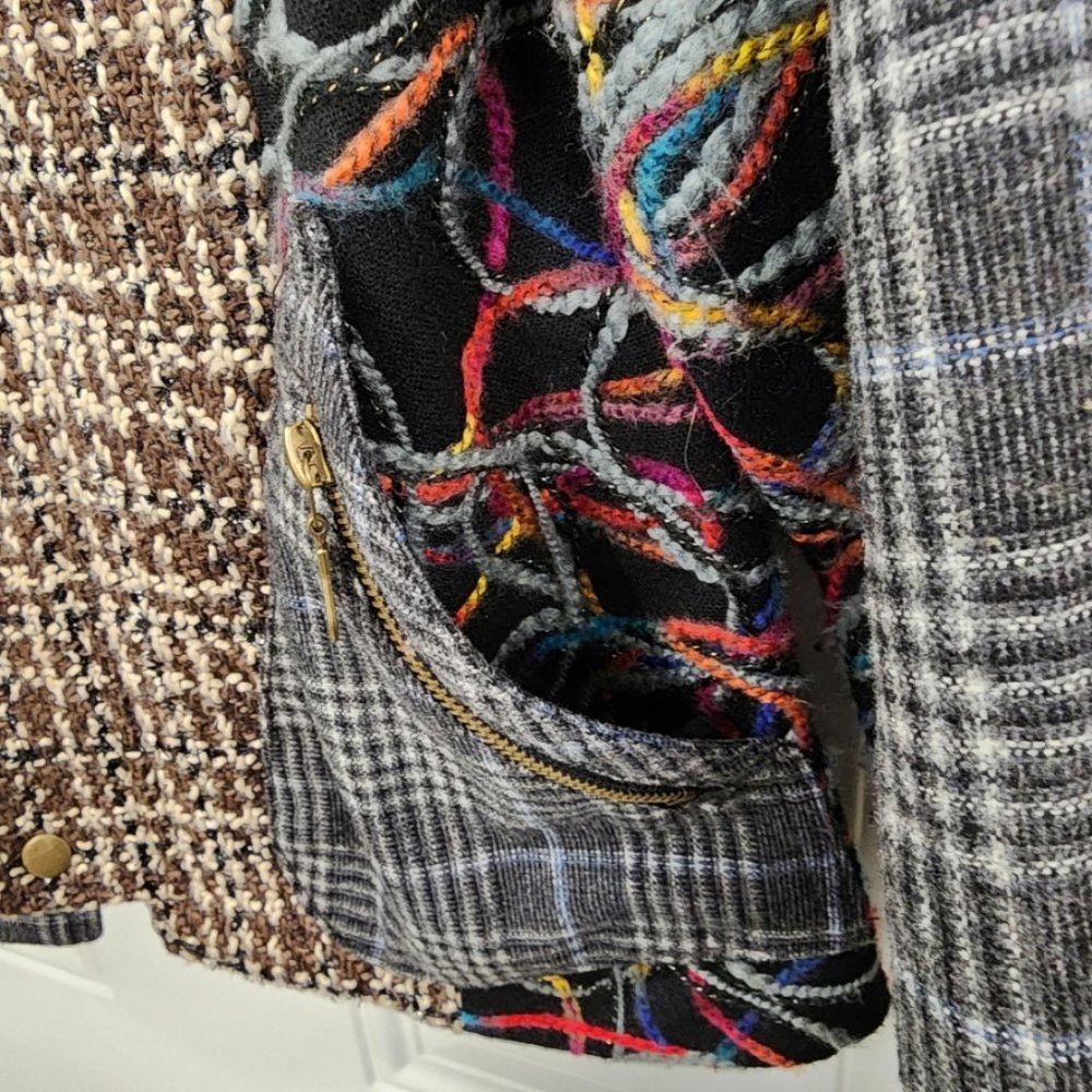 Pura Vida Jacket - Colorful Mixed Fabric, Pattern, Textures - Size Medium - Picture 5 of 12